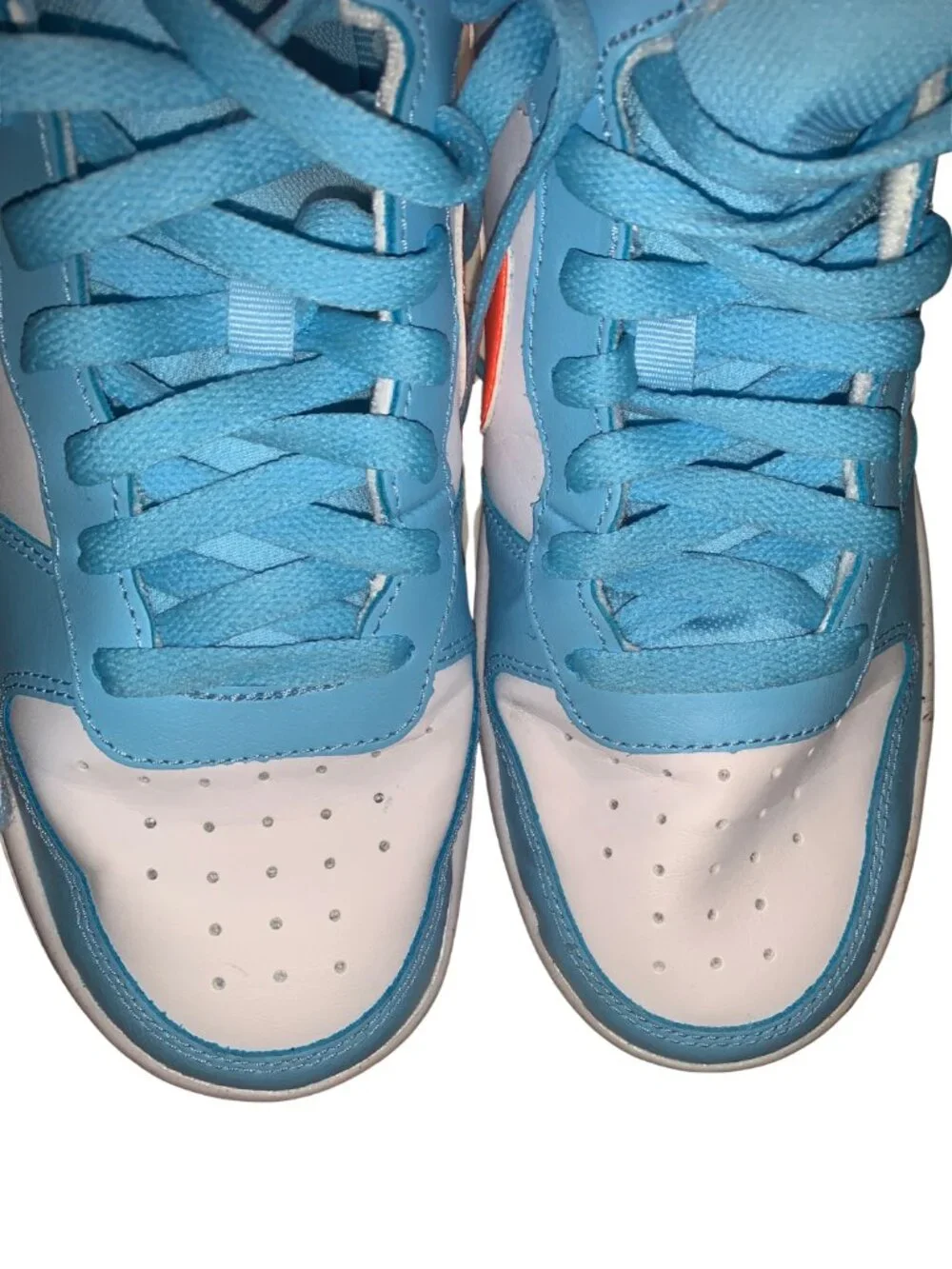 Nike Court Borough Mid 2 GS Blue Total Orange HF4791-4071  US 7Y - Pre-Loved